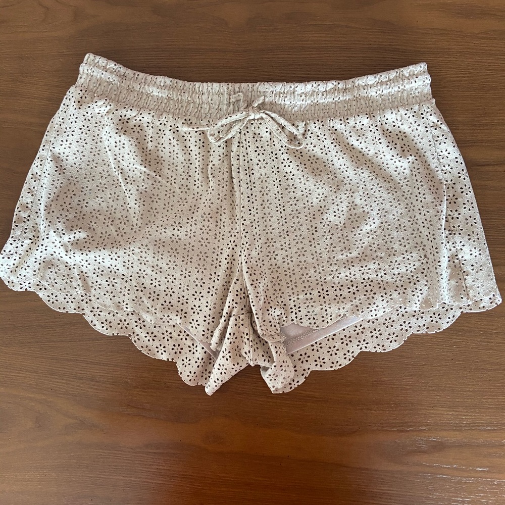 Tan flowy shorts